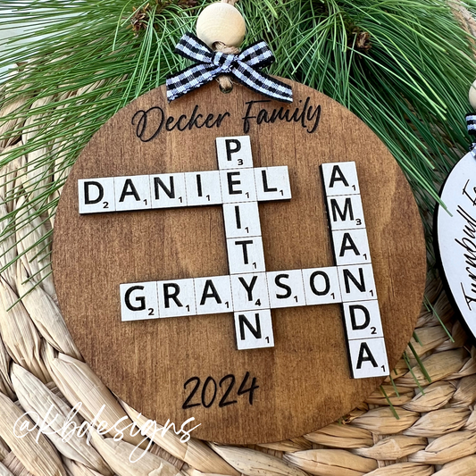 Family Crossword Ornament