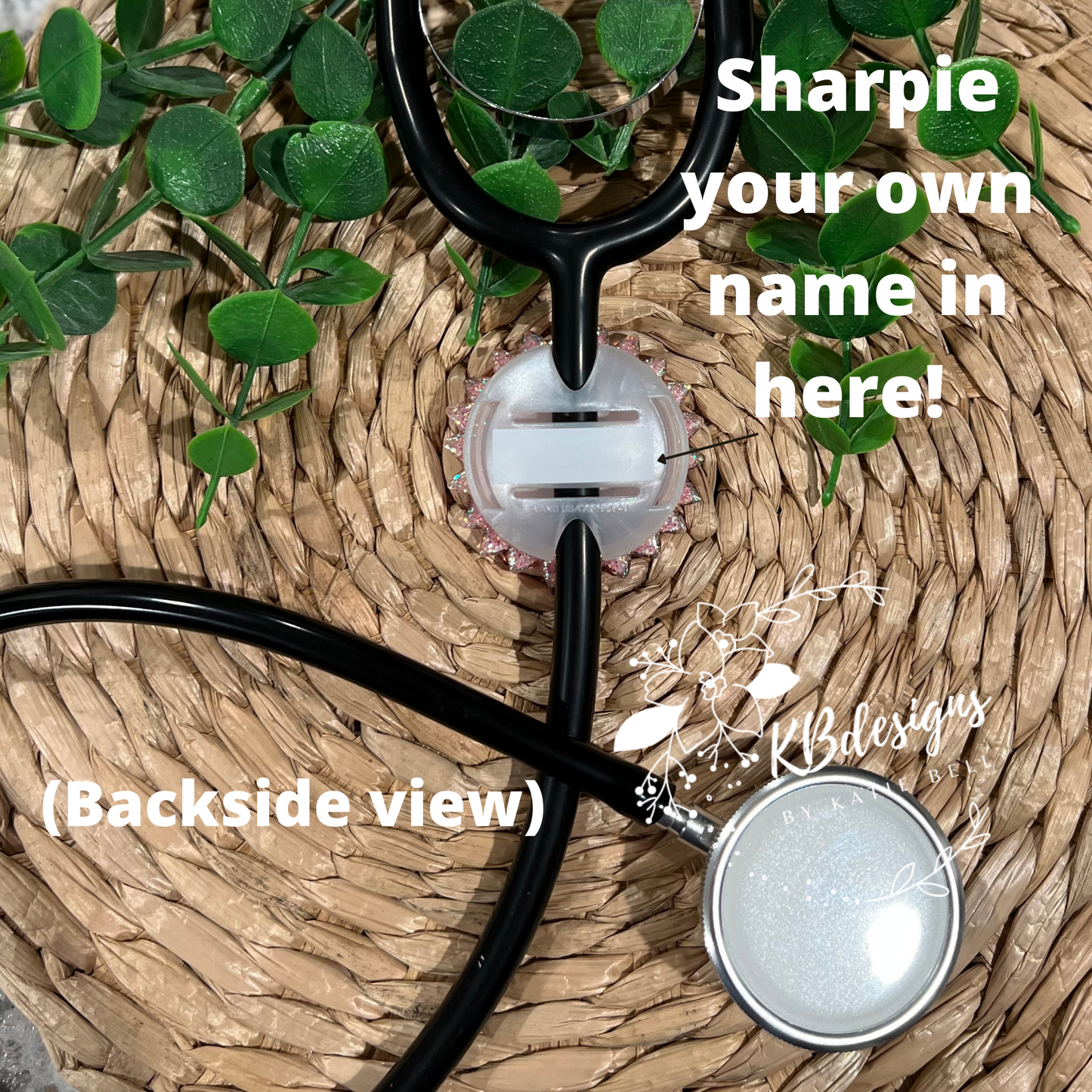 Blue Sunflower Stethoscope ID Tag