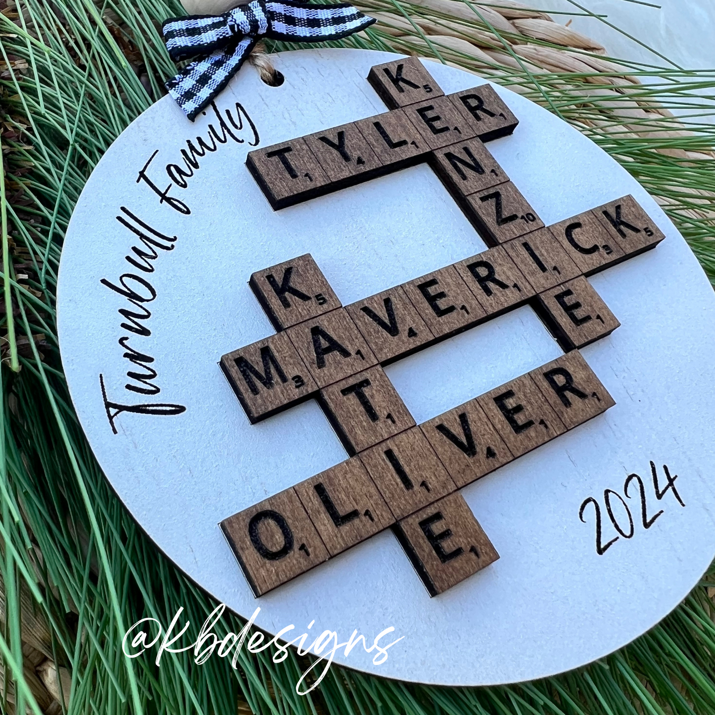 Family Crossword Ornament