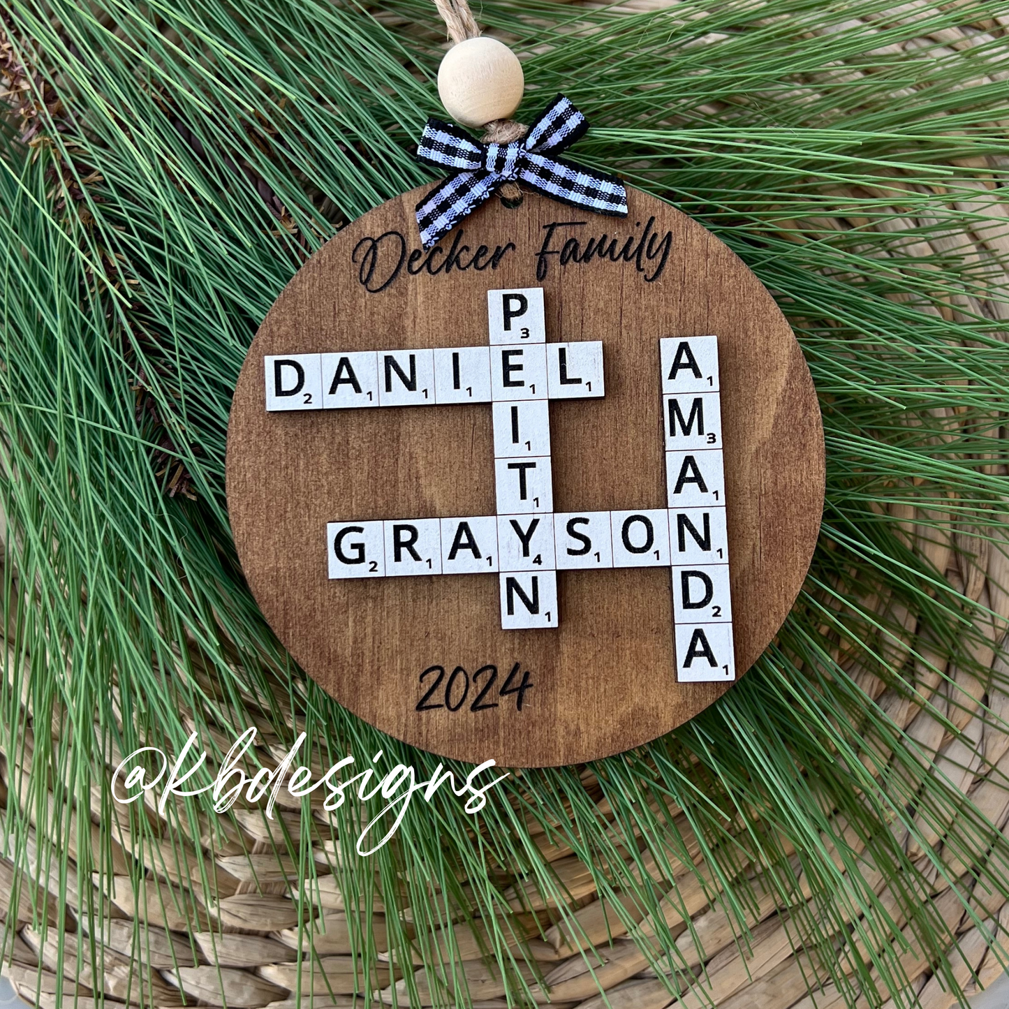 Family Crossword Ornament