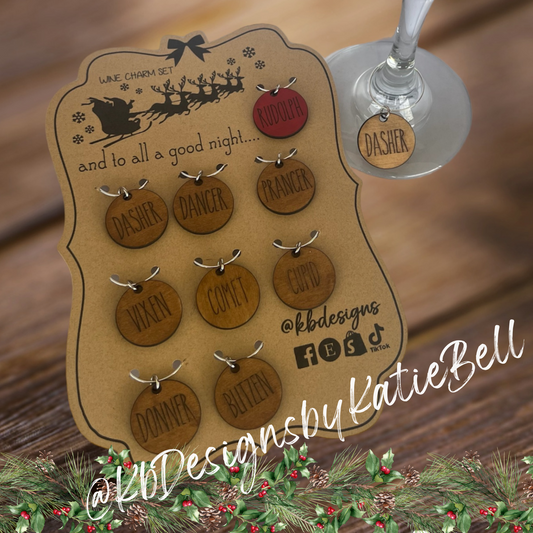 Christmas Wine Charms - Reindeer Charms