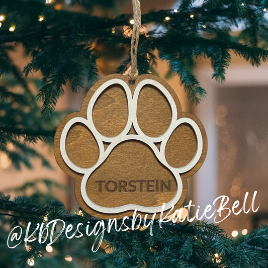 Personalized Paw Print Ornament