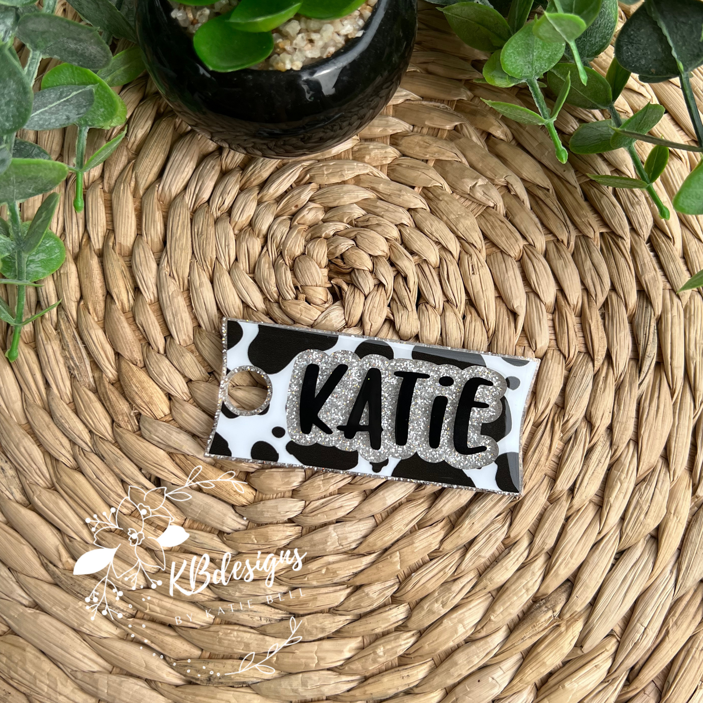 40oz Cow Print Tumbler Tag